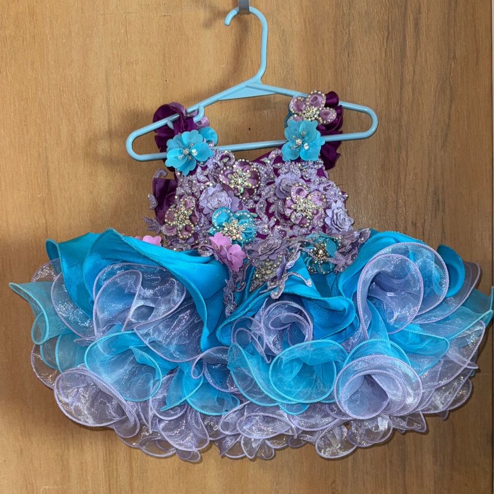 Jenifer Wu Cupcake Pageant Formal Party Dress Beads Rhinestones Tulle